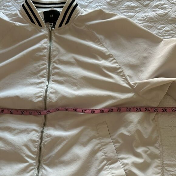 H&M Men’s Bomber Jacket White Size XL - Picture 7 of 11